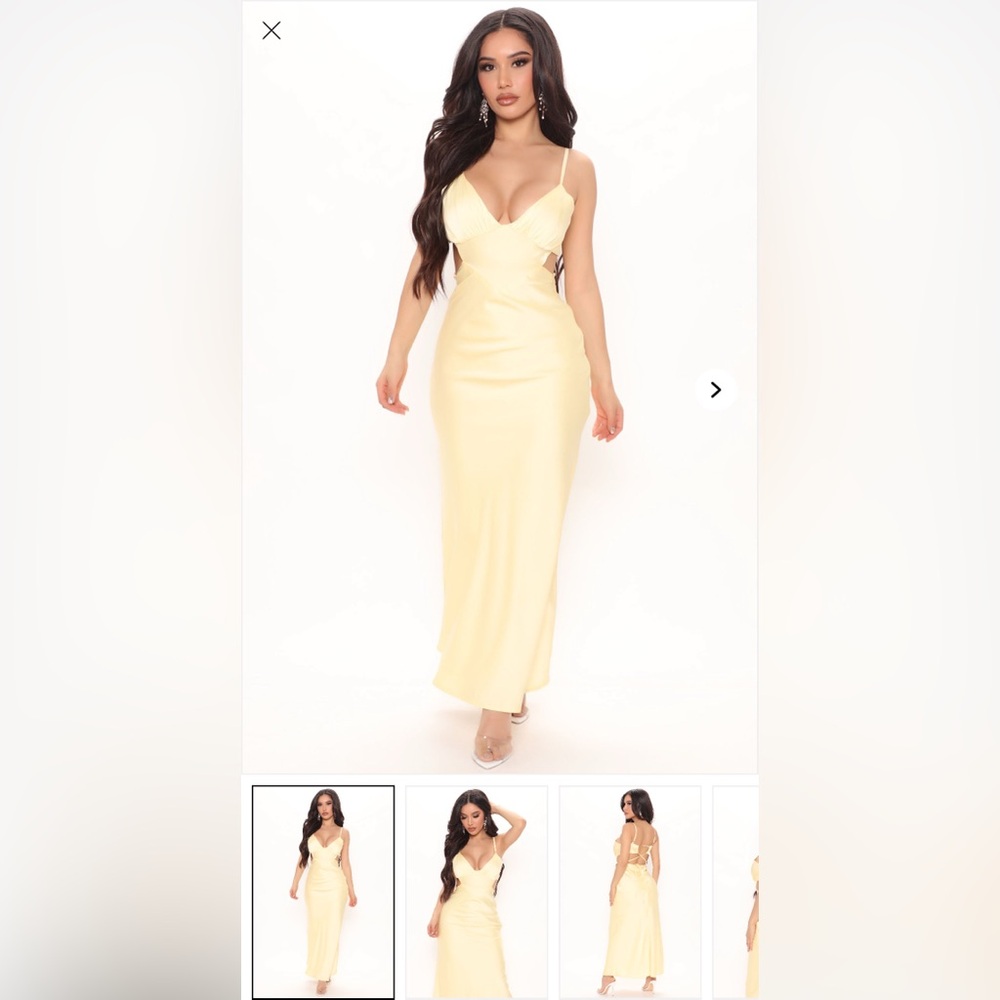 New Fashion Nova Light Yellow Maxi Dress